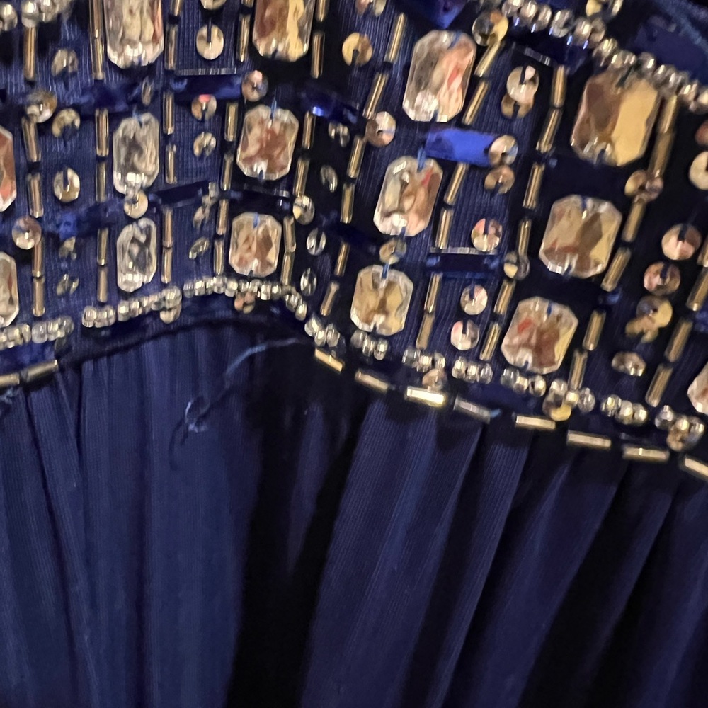 Royal blue halter gown
